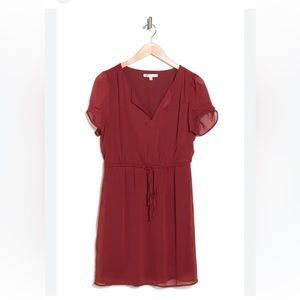 NWOT DR2 by Daniel Rainn Split Neck Rust Colored Dress Size Small